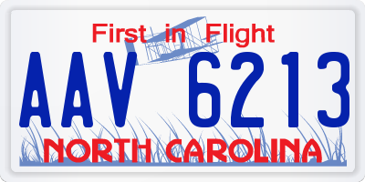 NC license plate AAV6213