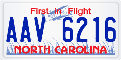 NC license plate AAV6216
