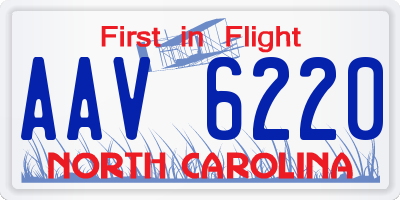 NC license plate AAV6220