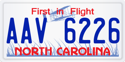 NC license plate AAV6226