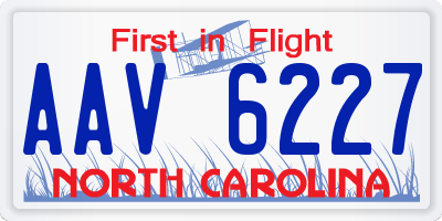 NC license plate AAV6227
