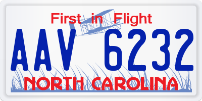 NC license plate AAV6232