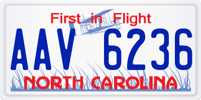 NC license plate AAV6236