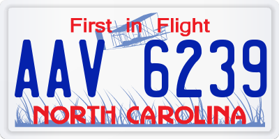 NC license plate AAV6239