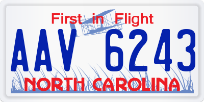 NC license plate AAV6243