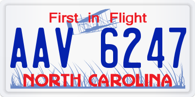 NC license plate AAV6247