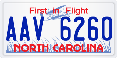 NC license plate AAV6260