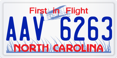 NC license plate AAV6263