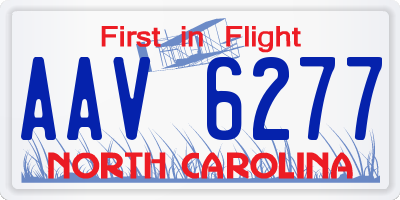 NC license plate AAV6277