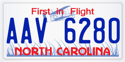 NC license plate AAV6280