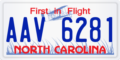NC license plate AAV6281