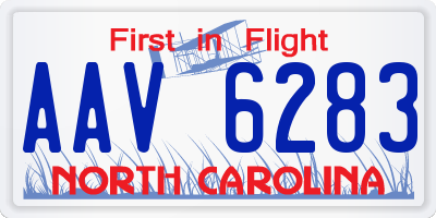 NC license plate AAV6283