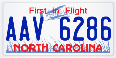 NC license plate AAV6286