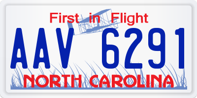 NC license plate AAV6291
