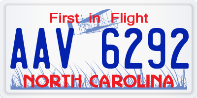 NC license plate AAV6292