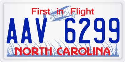 NC license plate AAV6299