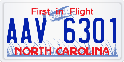 NC license plate AAV6301
