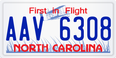 NC license plate AAV6308