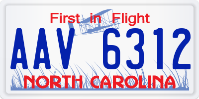 NC license plate AAV6312
