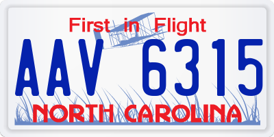 NC license plate AAV6315
