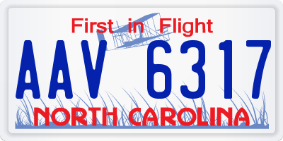 NC license plate AAV6317