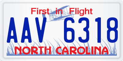 NC license plate AAV6318