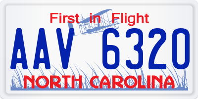 NC license plate AAV6320