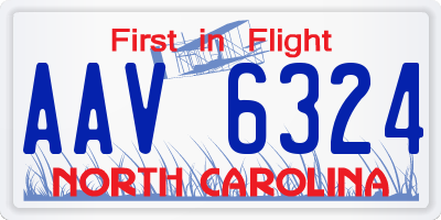 NC license plate AAV6324