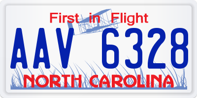 NC license plate AAV6328