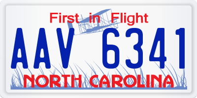 NC license plate AAV6341