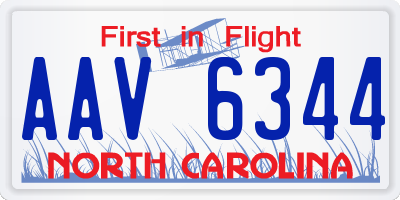 NC license plate AAV6344