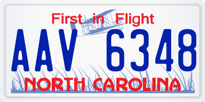 NC license plate AAV6348