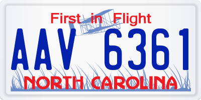NC license plate AAV6361