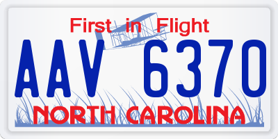 NC license plate AAV6370