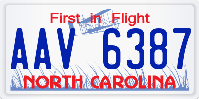 NC license plate AAV6387