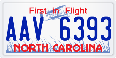 NC license plate AAV6393