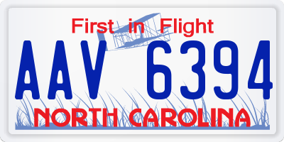 NC license plate AAV6394