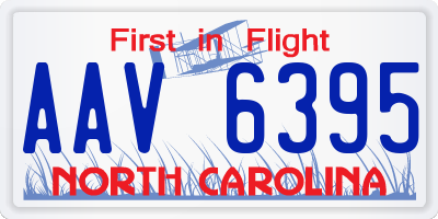NC license plate AAV6395