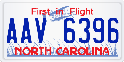 NC license plate AAV6396