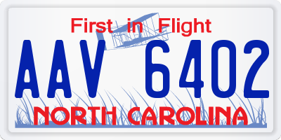 NC license plate AAV6402