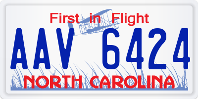 NC license plate AAV6424