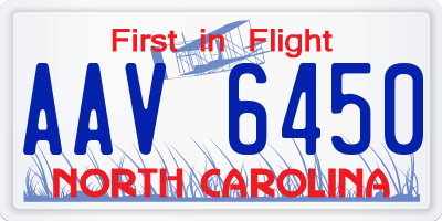 NC license plate AAV6450