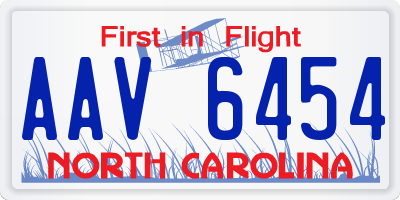 NC license plate AAV6454