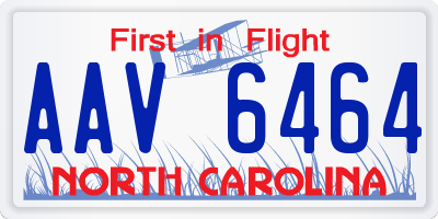 NC license plate AAV6464