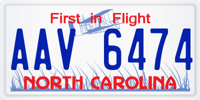 NC license plate AAV6474