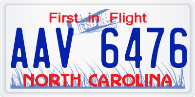 NC license plate AAV6476