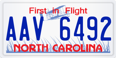 NC license plate AAV6492
