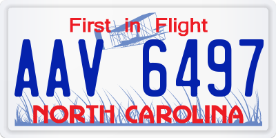 NC license plate AAV6497