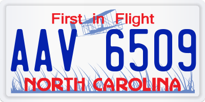 NC license plate AAV6509