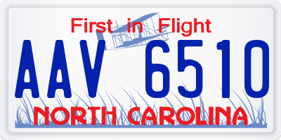 NC license plate AAV6510